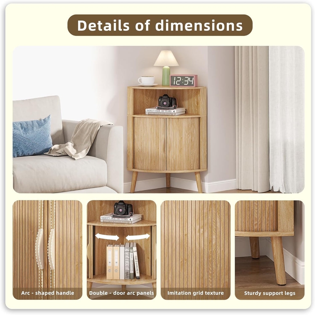 Corner Cabinet, 66.73'' Tall Modern Corner Bathroom Storage Cabinet wourant