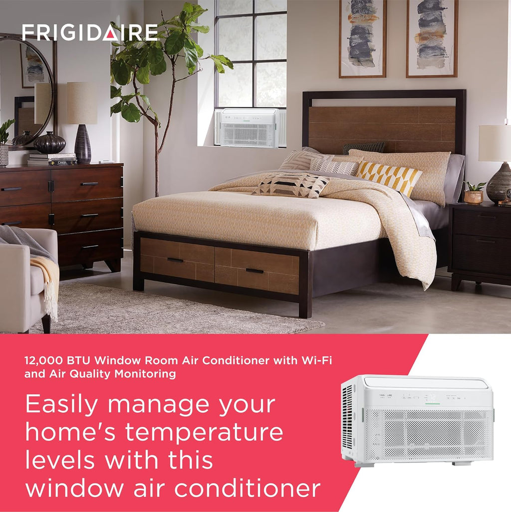 Frigidaire GHWQ103WC1 Inverter Quiet Temp Room Air Conditioner, 10,000 BTU with Wi-Fi Connected, Works with Alexa, Energy Star Certified, Easy-to-Clean Washable Filter, in White wourant