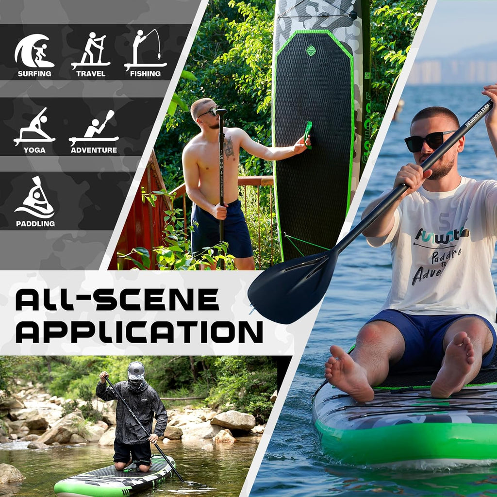 FunWater Inflatable Stand Up Paddle Board with Premium SUP Paddle Accessories, Non-Slip EVA Deck, 11'/10'6' Paddle wourant