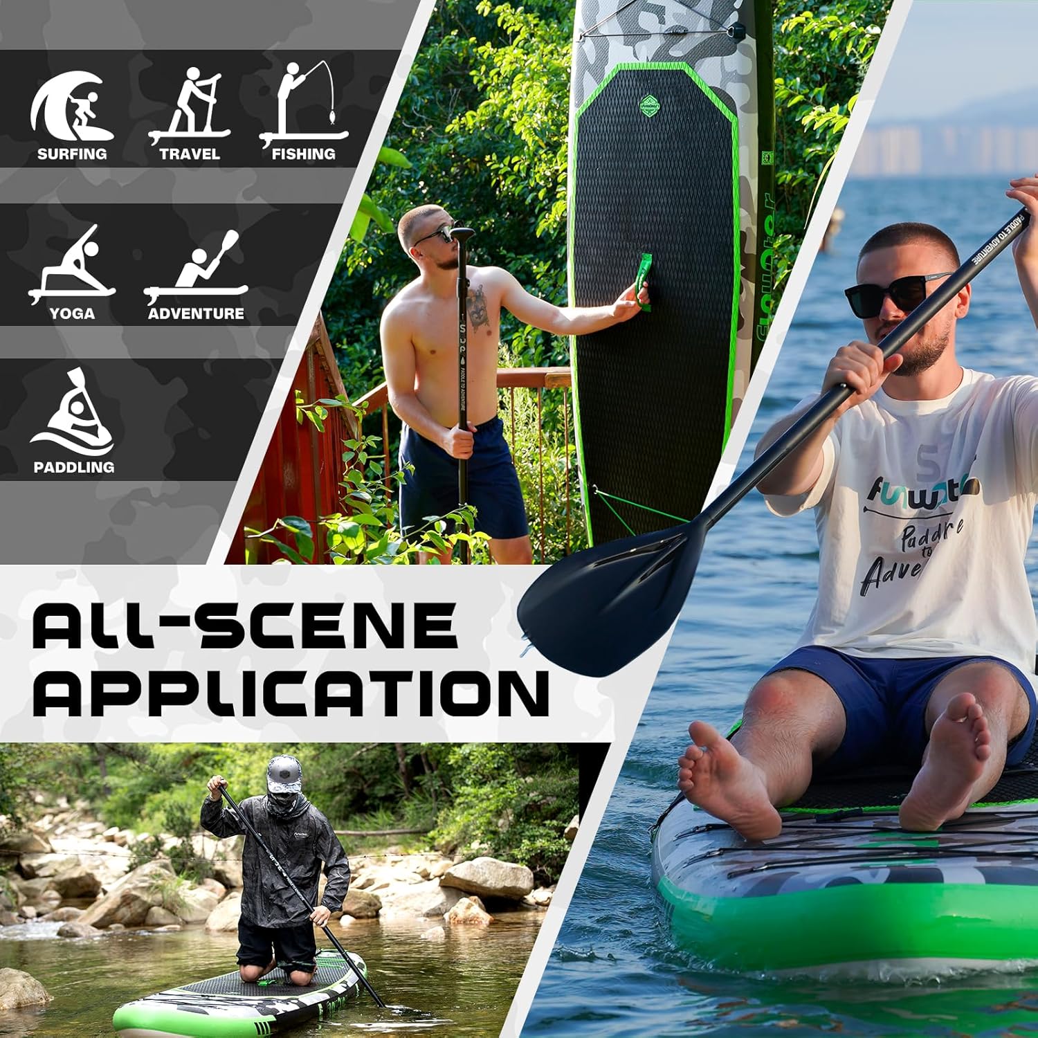 FunWater Inflatable Stand Up Paddle Board with Premium SUP Paddle Accessories, Non-Slip EVA Deck, 11'/10'6' Paddle wourant