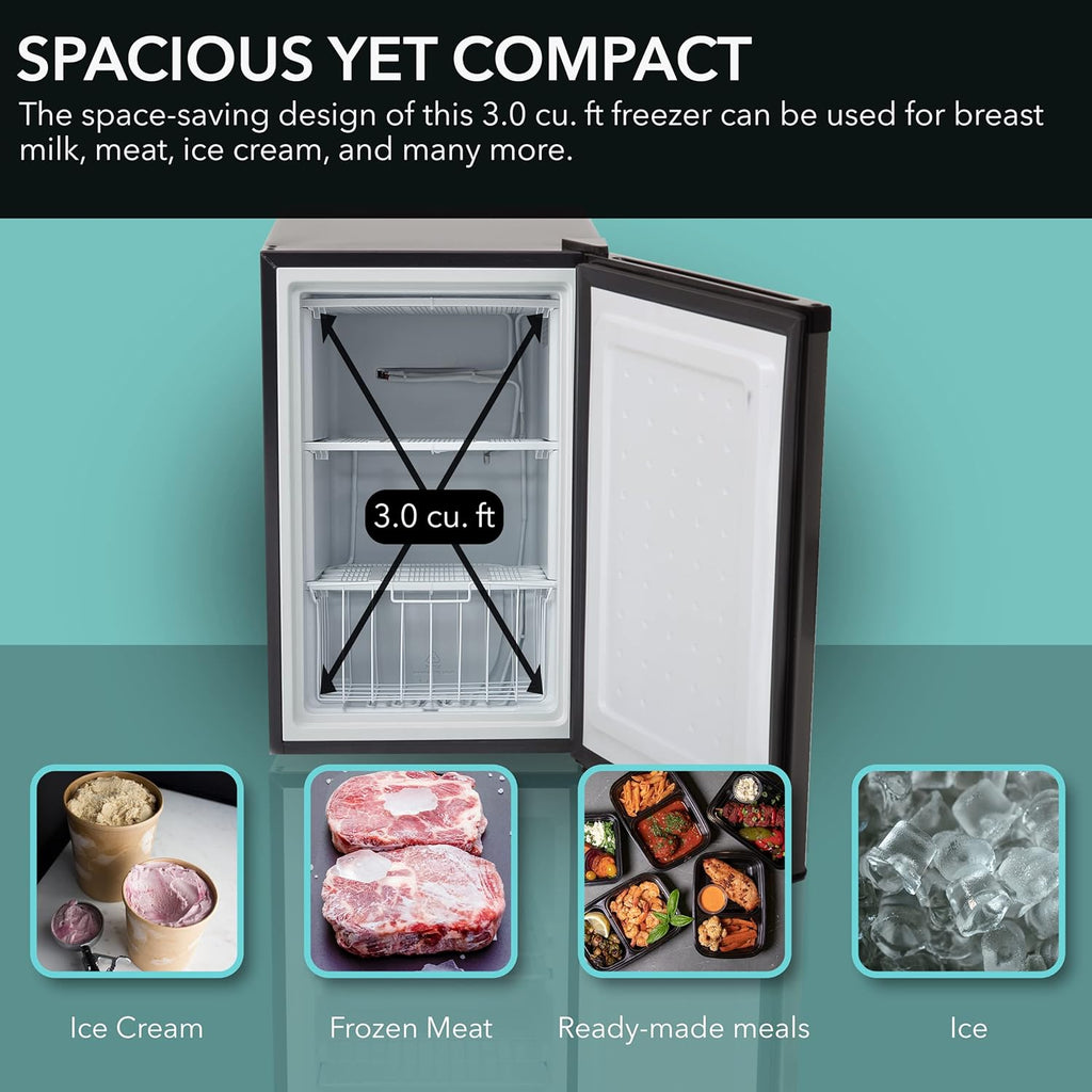 Whynter CUF-112SS Mini, Energy Star Rated Small Upright Freezer with Lock, Stainless Steel -1.1 Cubic Feet wourant