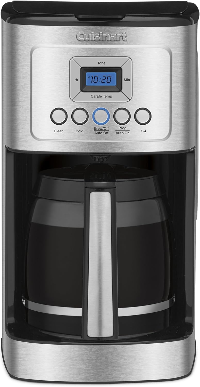 Cuisinart 14-Cup Coffee Maker, Programmable PerfecTemp Glass Carafe Coffee Machine with 1-4 Cup Setting, Brew Strength Control and Pause, Stainless Steel, DCC-3200BKSNAS, Black woonhhop