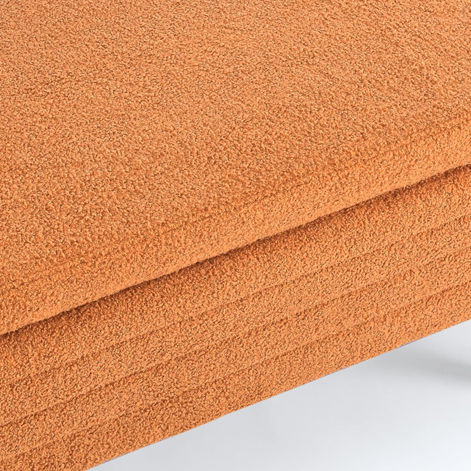 Furniliving Modern Storage Ottoman Bench, Sherpa Ottoman End of Bed Bench with Solid Wood Legs Upholstered Ottoman Benches with Storage Indoor Bench wourant