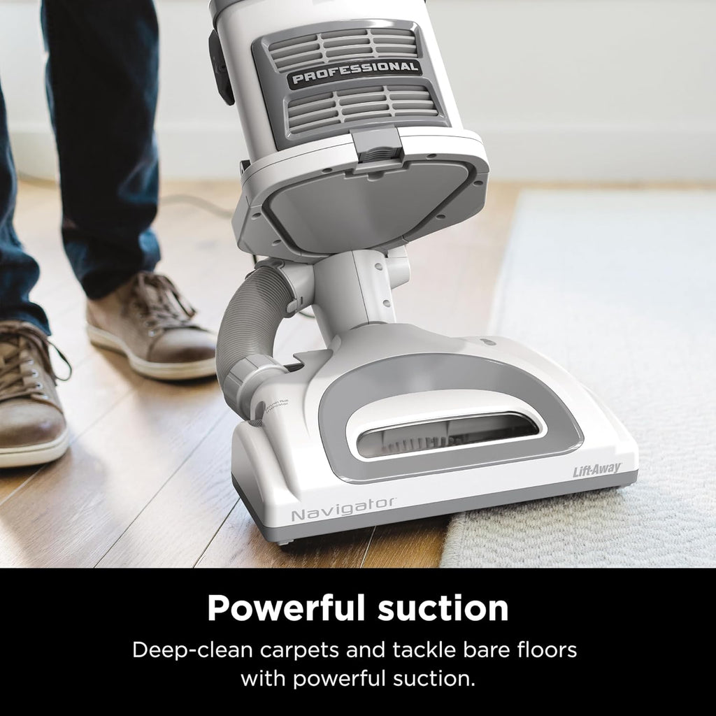 Upright Vacuum Navigator Lift-Away Deluxe with Large Dust Cup Capacity HEPA Filter Swivel Steering Upholstery Tool & Crevice Tool wourant