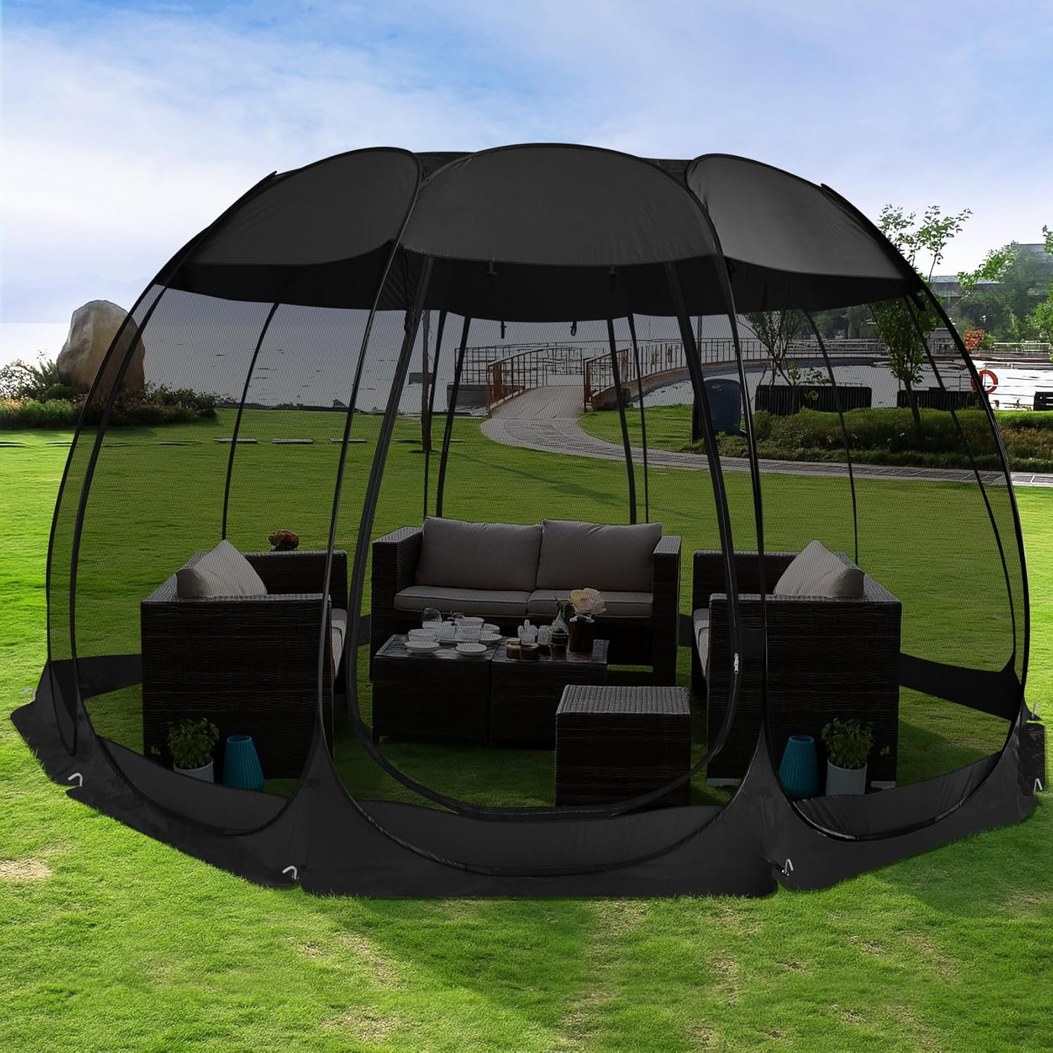 Alvantor Pop Up Screen House Gazebo with Mosquito Netting, Instant UV Resistant Sun Shelter wourant