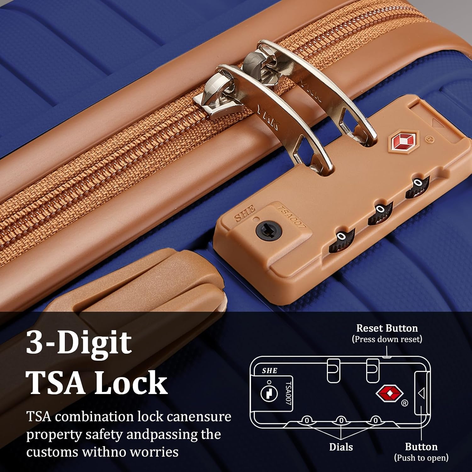 5-piece PP hardshell lightweight travel carry-on luggage set with dual spinner wheels and TSA lock wourant