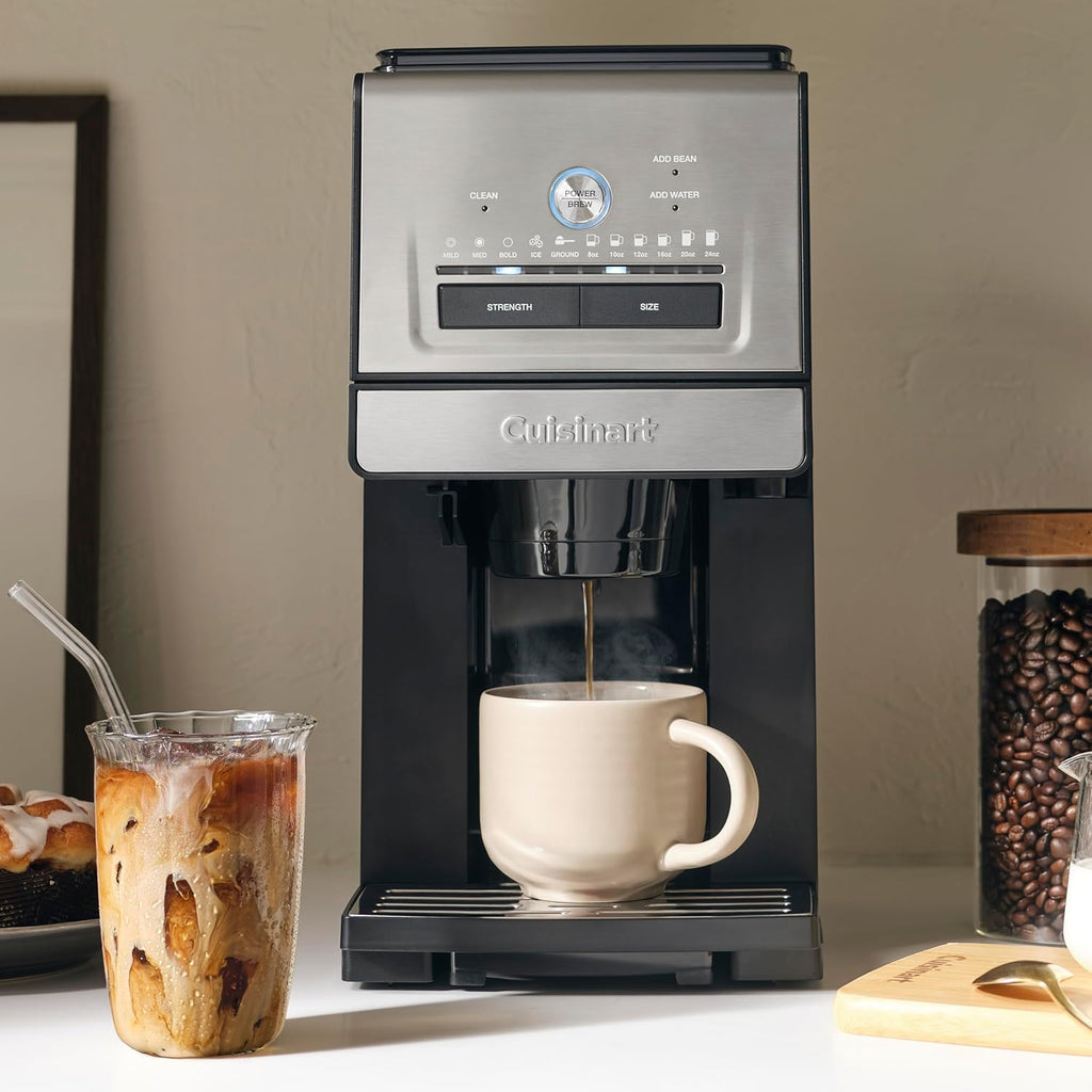 Cuisinart Coffee Maker, Custom Grind and Brew Single Cup Coffee Maker, 6 Cup Sizes, Built-in Stainless Steel Burr Mill, Adjustable Strength, Grind Control and Over Ice Feature, Easy Cleaning, DGB-30 woonhhop