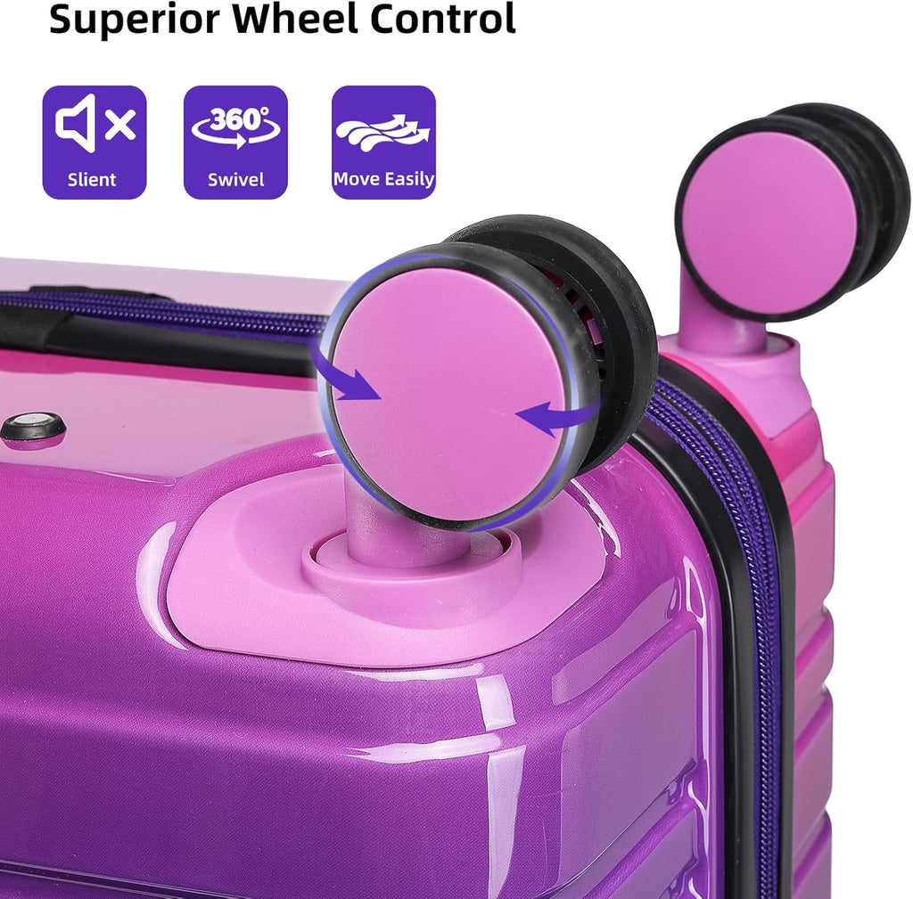6-piece luggage set, expandable hardshell suitcase set with spinner wheels, lightweight rolling luggage set wourant
