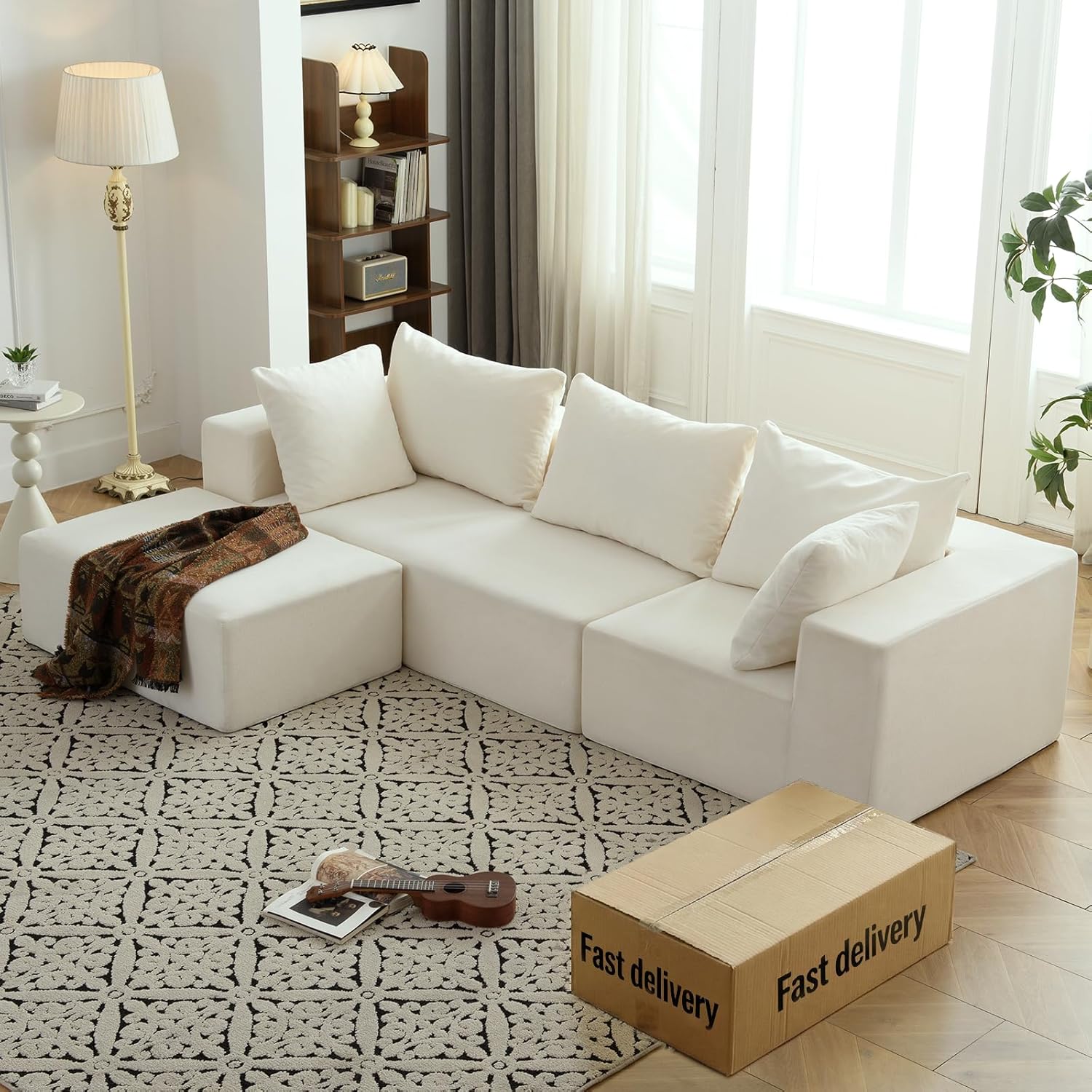 Vamcheer Modular Sectional Sofa Modern L Shaped Boneless Couch Upholstered Sectional Couches wourant
