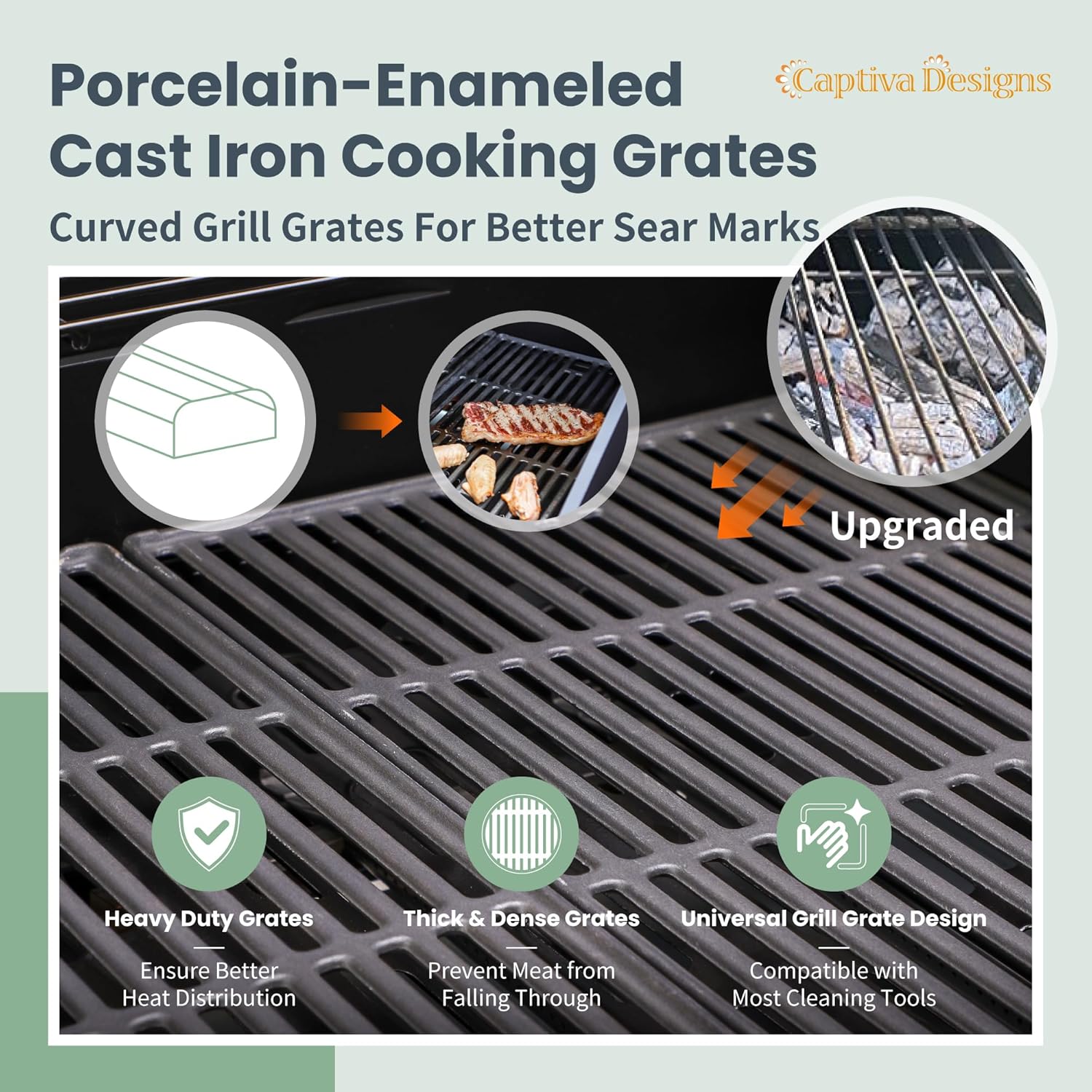 Captiva Designs 4-Burner Propane Gas BBQ Grill with Side Burner & Porcelain-Enameled Cast Iron Grates, 42,000 BTU Output Stainless Steel Grill for Outdoor Cooking Kitchen and Patio Backyard Barbecue wourant