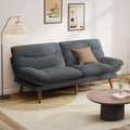 Pipishell Convertible Futon Sofa Bed,66" Corduroy Futon Couch with Adjustable Backrest and Armrests, Recliner Sleeper Sofa for Small Spaces, Play Room or Office, Grey wourant