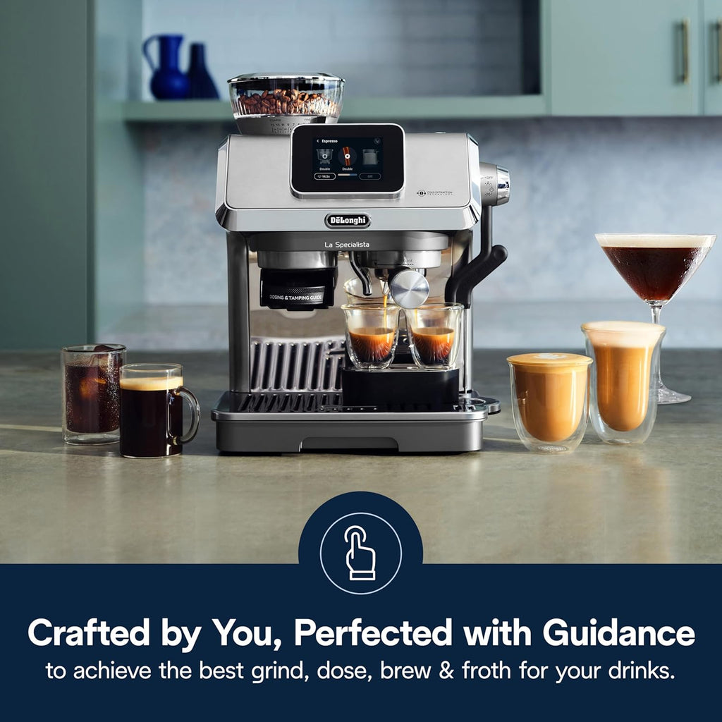 De'Longhi La Specialista Touch Espresso Machine with Grinder & Milk Frother ?Cold Brew & Iced Coffee Maker, Burr Grinder, 10 Drink Presets, Compact Bean to Cup, Award-Winning Italian Design woonhhop