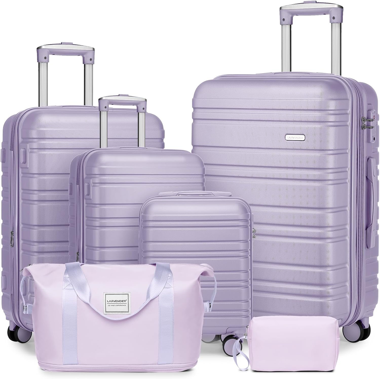 6-piece luggage set, expandable hardshell suitcase set with spinner wheels, lightweight rolling luggage set wourant