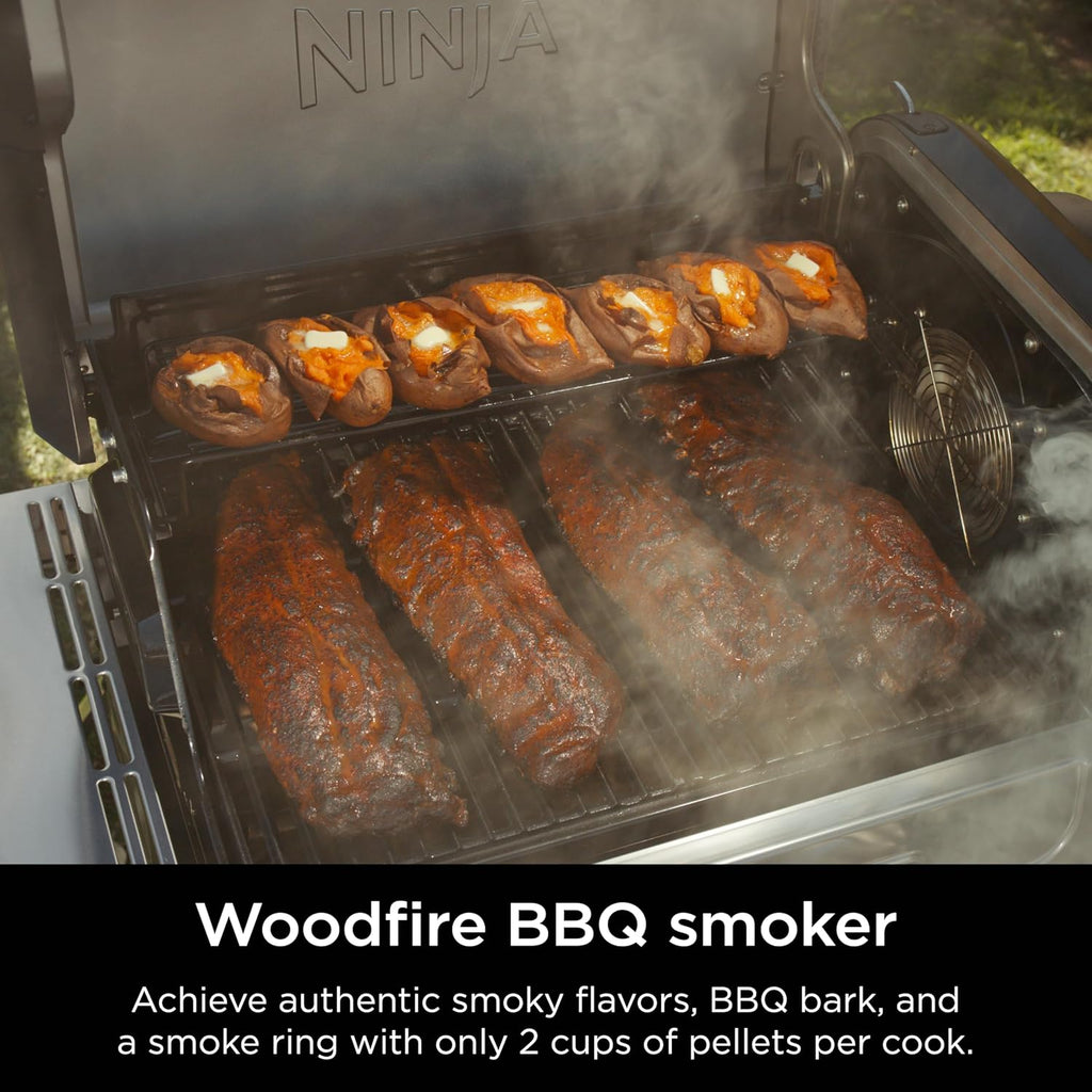 Ninja FlexFlame, Grill and Smoker, Electric and Propane Grill, Roaster, BBQ Grill, 5-in-1 Cooking System, 3 Burner, Digital Control, Outdoor Cooking, Griddle, Pizza Maker, Stainless Steel, PG301 wourant