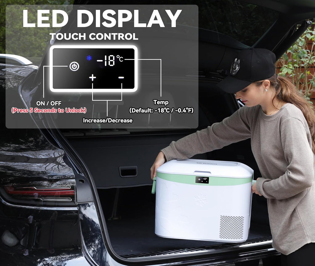 Car Fridge Portable 12 Volt Refrigerator 23 Quart (22 Liter) Freezer Compressor Cooler 12V/24V DC wourant