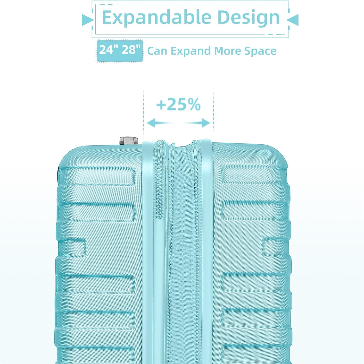 Luggage 6-piece hardshell expandable suitcase lightweight travel carry-on luggage set wourant