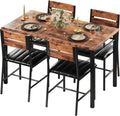 IRONCK Dining Table Set for 4 Wood Kitchen Table with Upholstered Chairs for Kitchen Room wourant