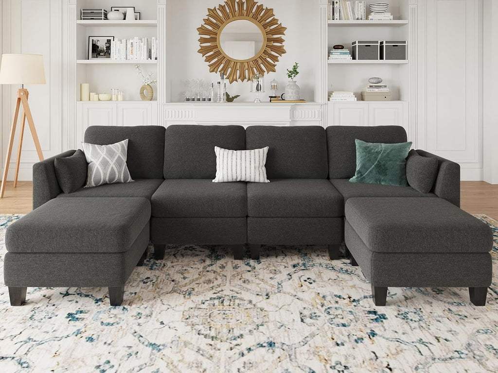 Modular Sectional Sof Convertible U Shaped Sofa Couch with High Density Memory Foam wourant