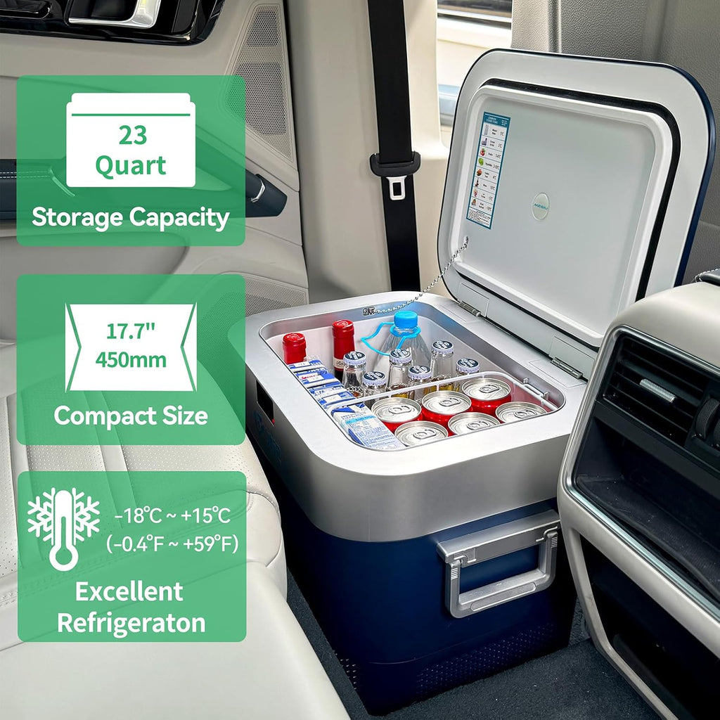 Car Fridge Portable 12 Volt Refrigerator 23 Quart (22 Liter) Freezer Compressor Cooler 12V/24V DC wourant