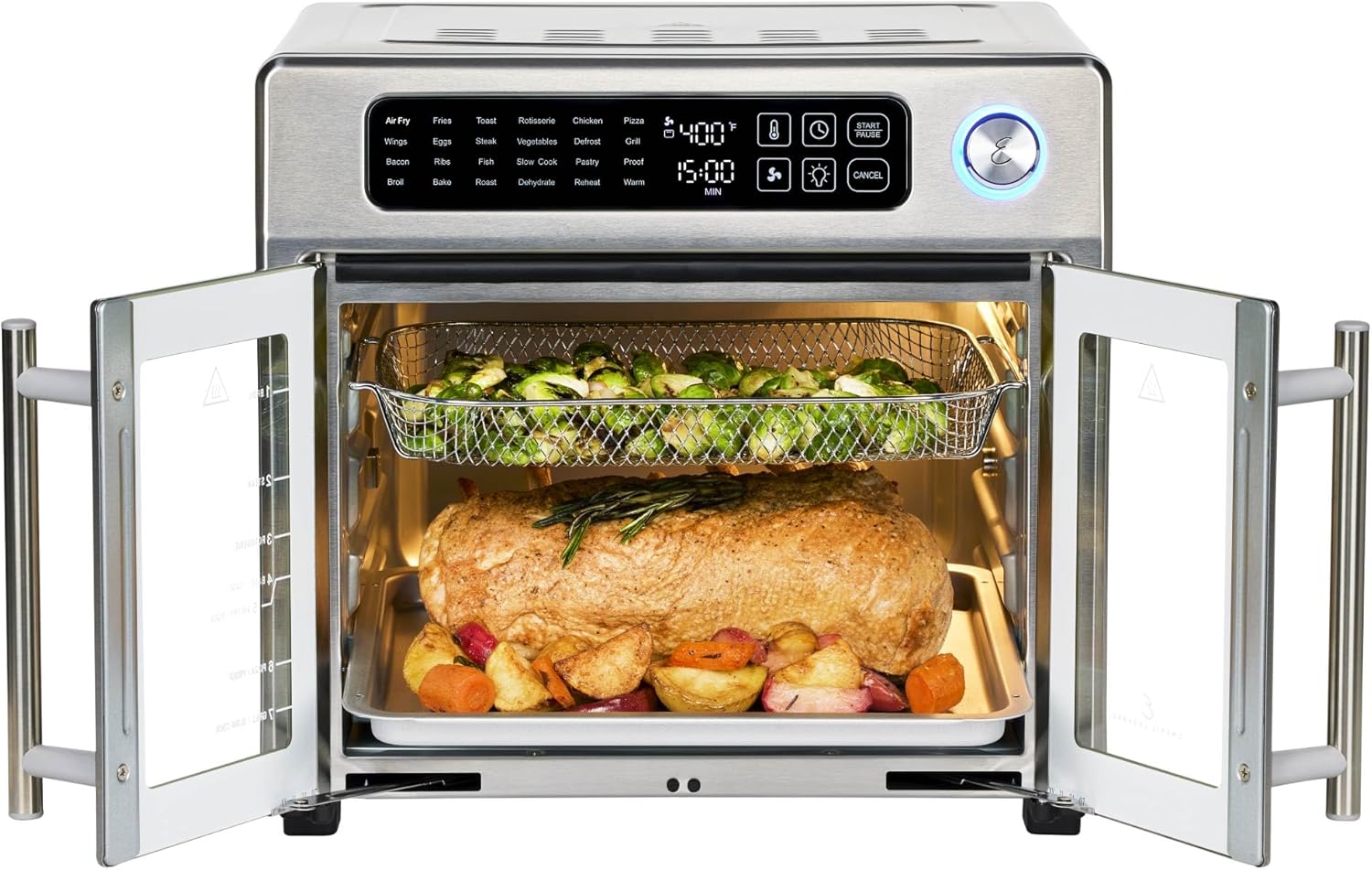Emeril Lagasse Extra Large French Door Air Fryer Toaster Oven Combo, 24 Cooking Functions wourant