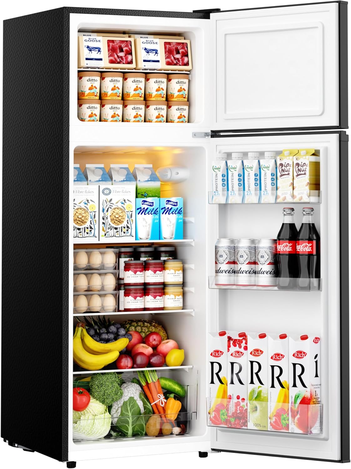 EUHOMY 3.2 Cu.Ft Mini Fridge with Freezer Single Door Compact Refrigerator Adjustable Thermostat wourant