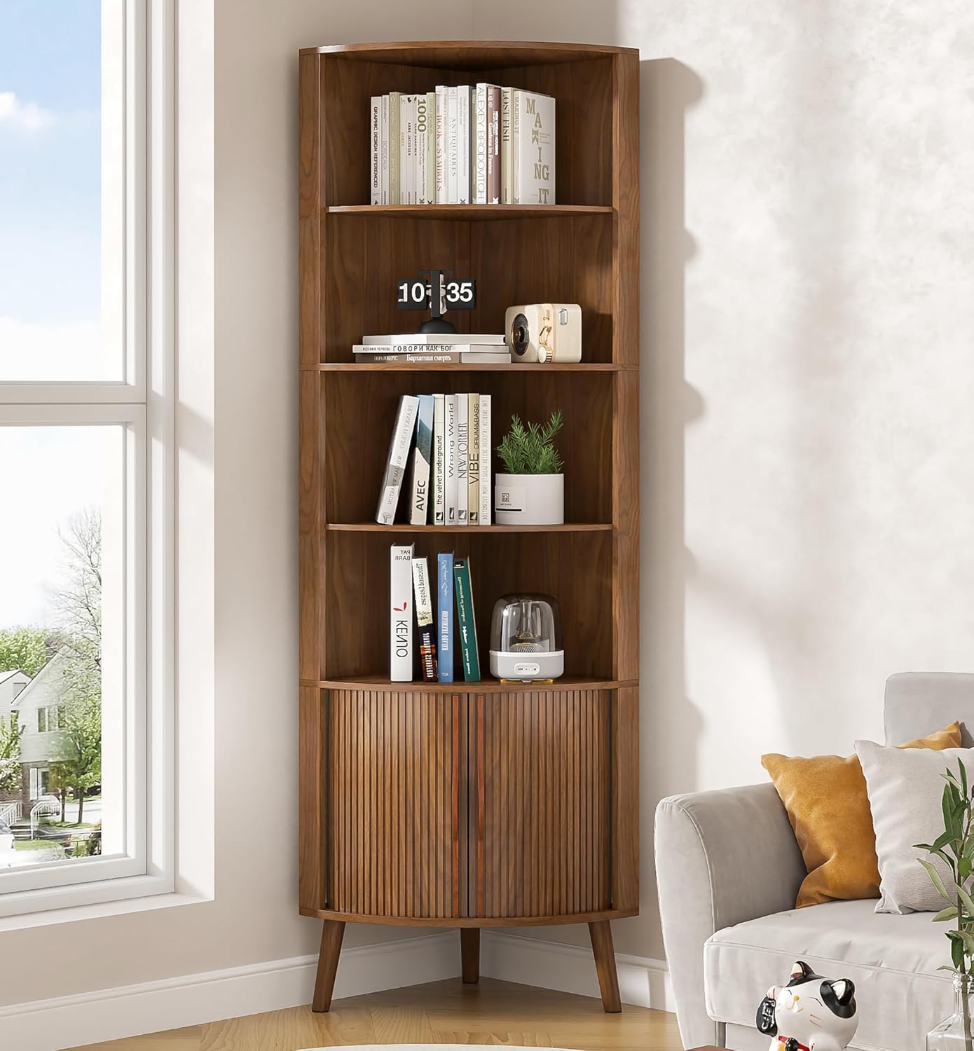 Corner Cabinet, 66.73'' Tall Modern Corner Bathroom Storage Cabinet wourant