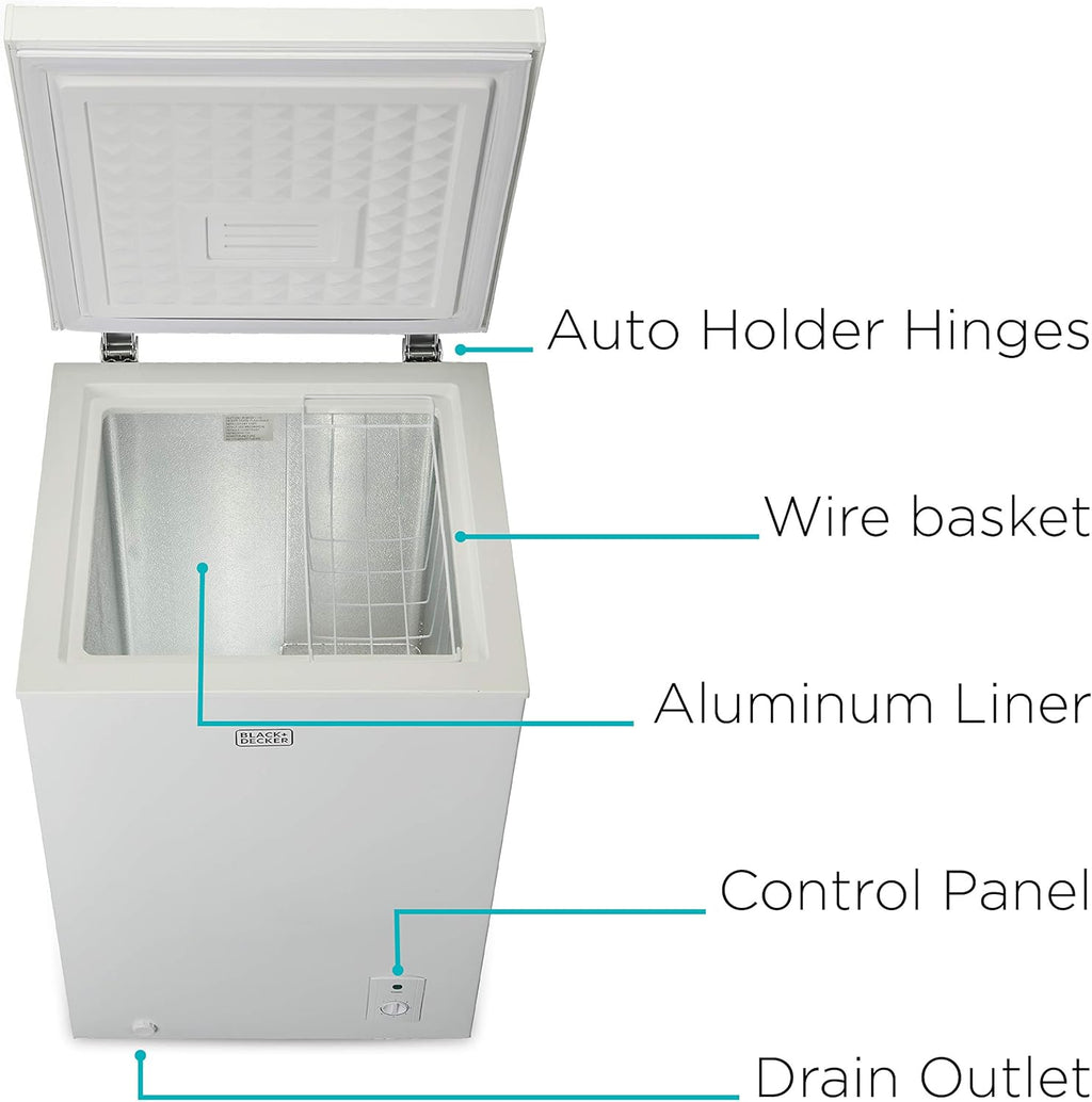 BLACK+DECKER 2.0 Cu. Ft. Compact Chest Freezer, Deep Freezer Holds Up To 70 Lbs. of Frozen Food wourant