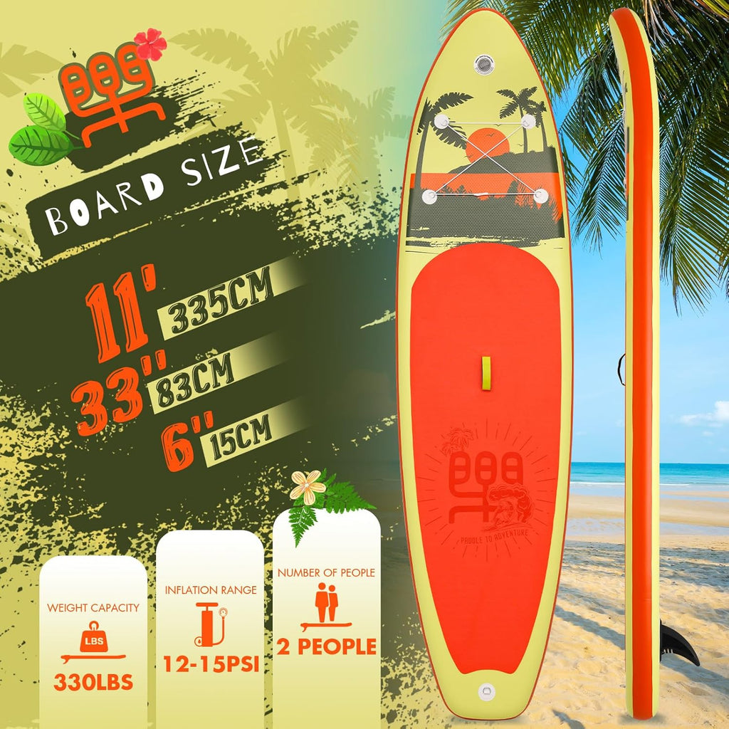FunWater Inflatable Stand Up Paddle Board with Premium SUP Paddle Accessories, Non-Slip EVA Deck, 11'/10'6' Paddle wourant