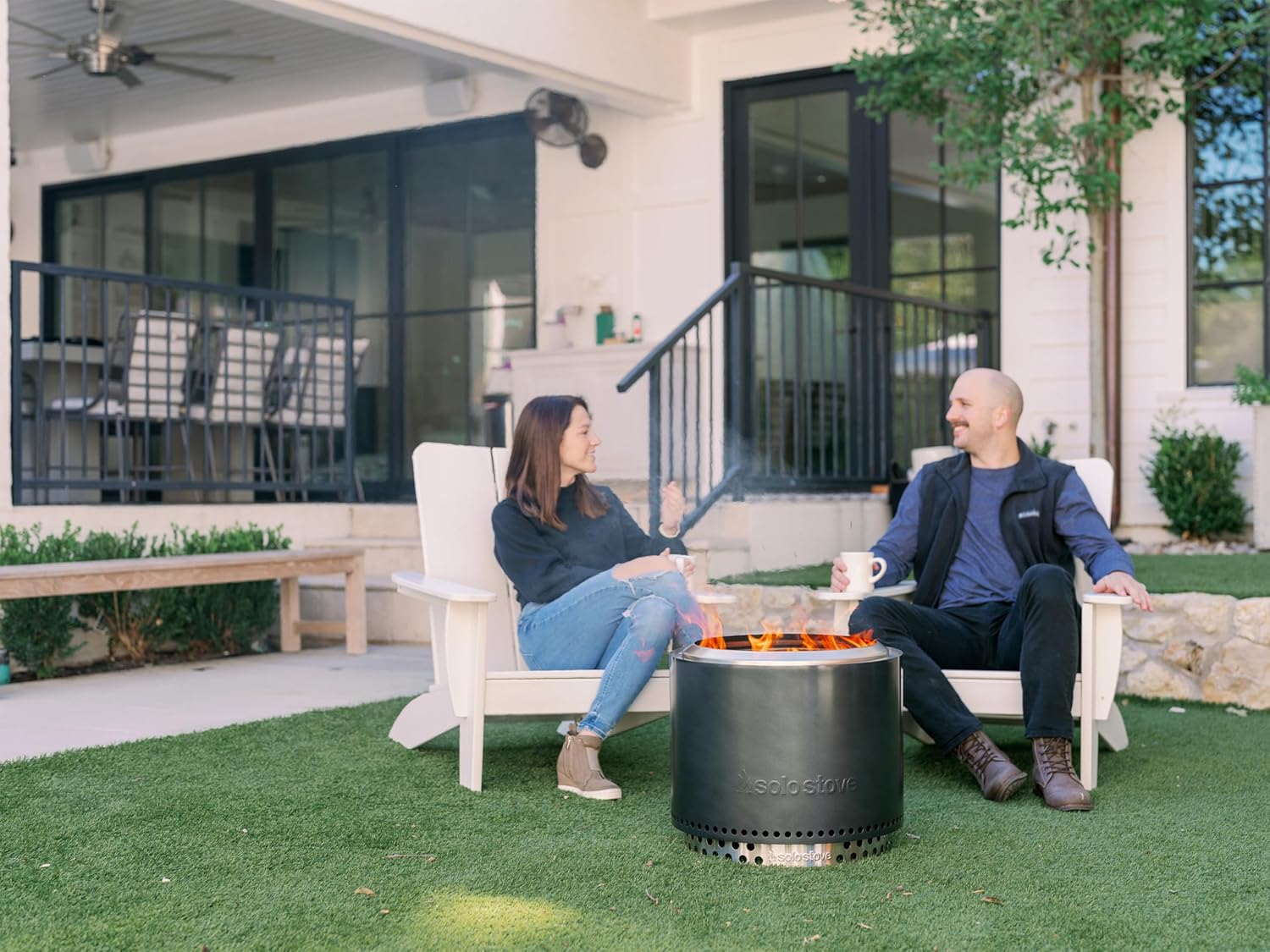 Solo Stove Bonfire 2.0 with Stand, 19.5 Inch Smokeless Fire Pit with Removable Ash Pan - Portable Outdoor Fire Pit - Stainless Steel Wood Burning Fireplace, Ideal for 4-6 People, 21.75 lbs wourant