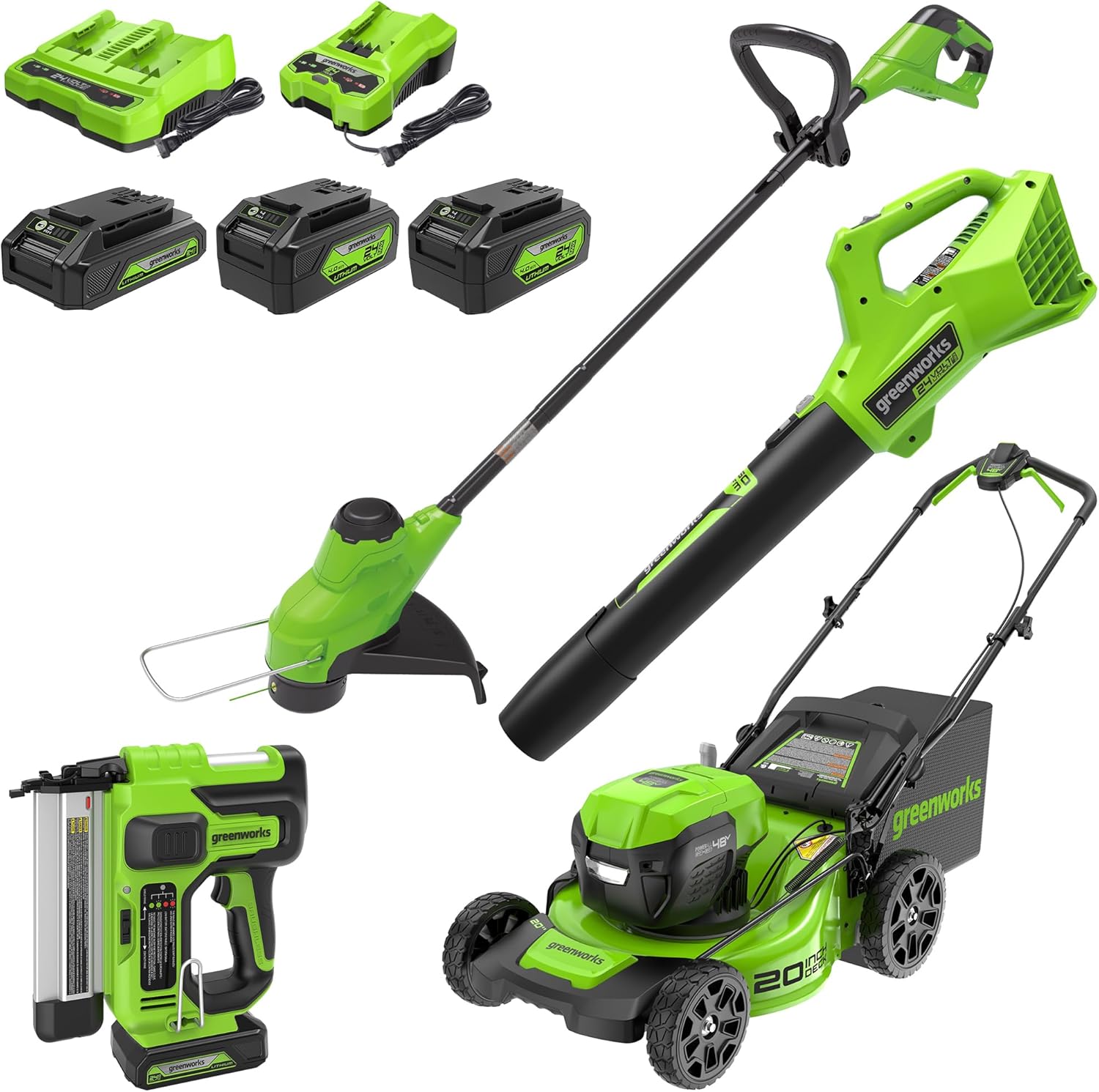 Greenworks 48V (24V x 2) 17" Cordless (Push) Lawn Mower (200+ Compatible Tools) wourant