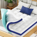 BEDELITE King Mattress Topper Dual Layer 4 Inch Memory Foam Mattress Topper, 2 Inch Pilow Top Mattress Pad and 2 Inch Premium Gel Foam Mattress, with Stretchable Pockets Up to 6"-24" woonhhop