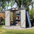 Aoxun 6.2x4 FT Shed Outdoor Storage Shed with Lockable Doors Sloping Roof Metal Garden wourant