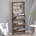 Shoe Cabinet with 3 Flip Drawers Hidden Wood Shoe Cabinet Freestanding Shoe Storage Cabinet wourant