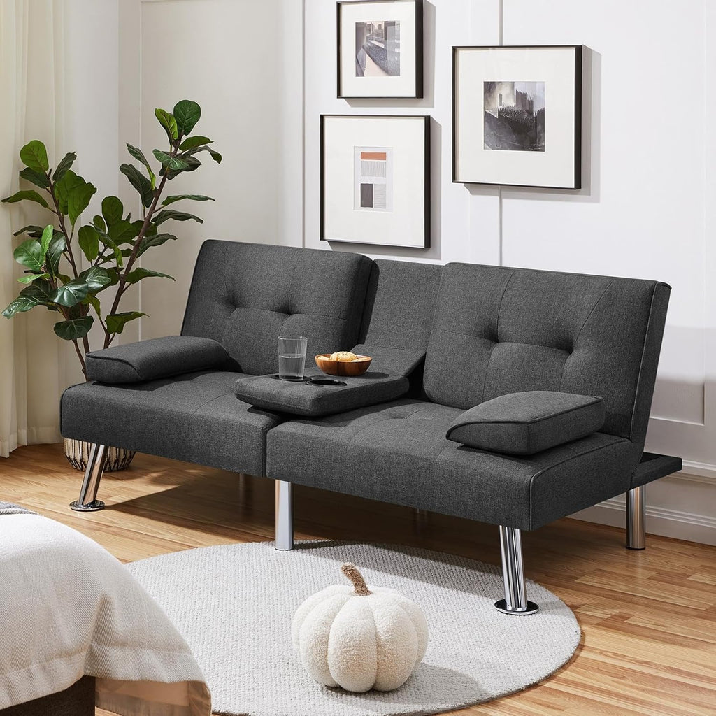 Convertible Sofa Bed Modern Imitation Leather Home Recliner Flip Double Sofa Folding Sofa Bed Guest Bed wourant