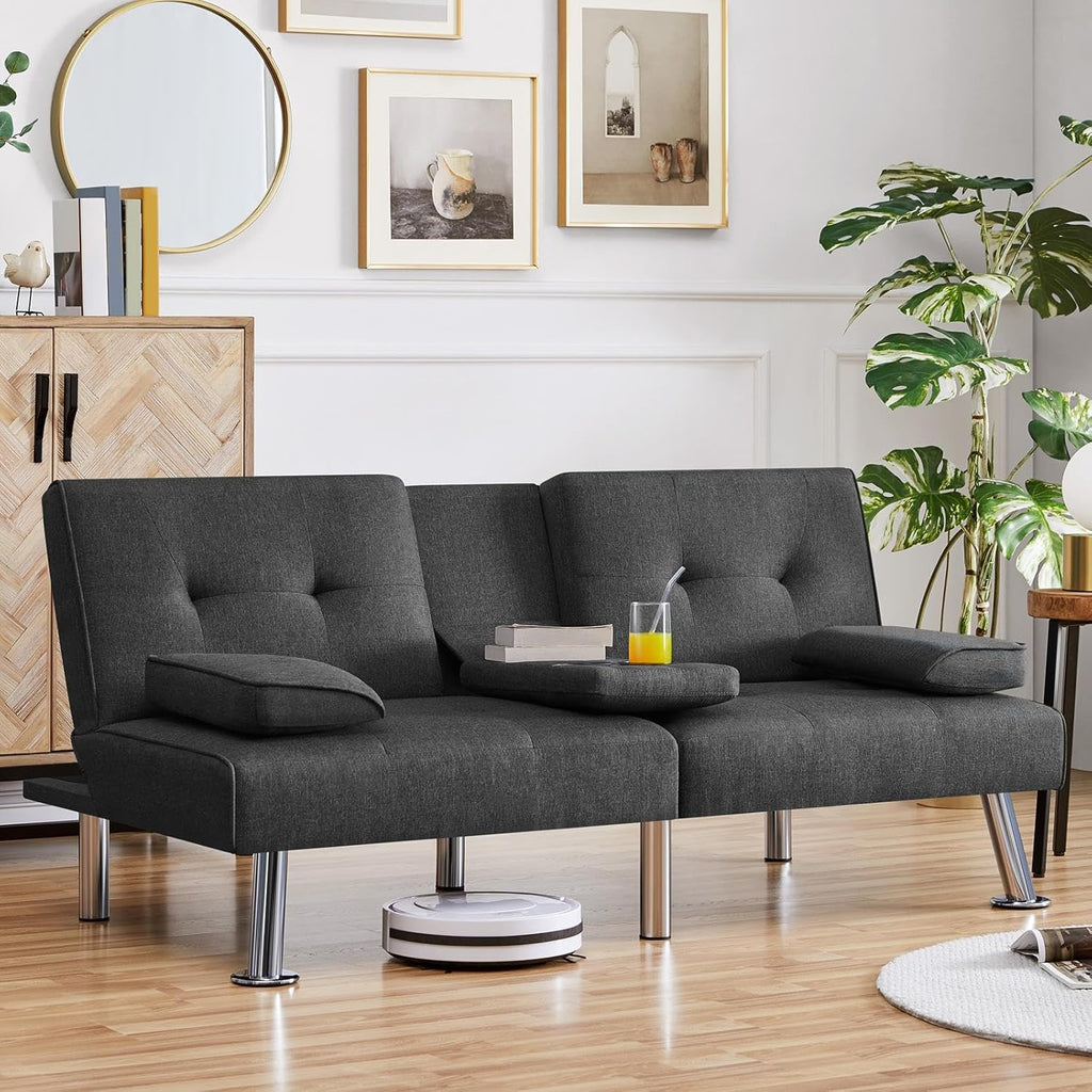 Convertible Sofa Bed Modern Imitation Leather Home Recliner Flip Double Sofa Folding Sofa Bed Guest Bed wourant