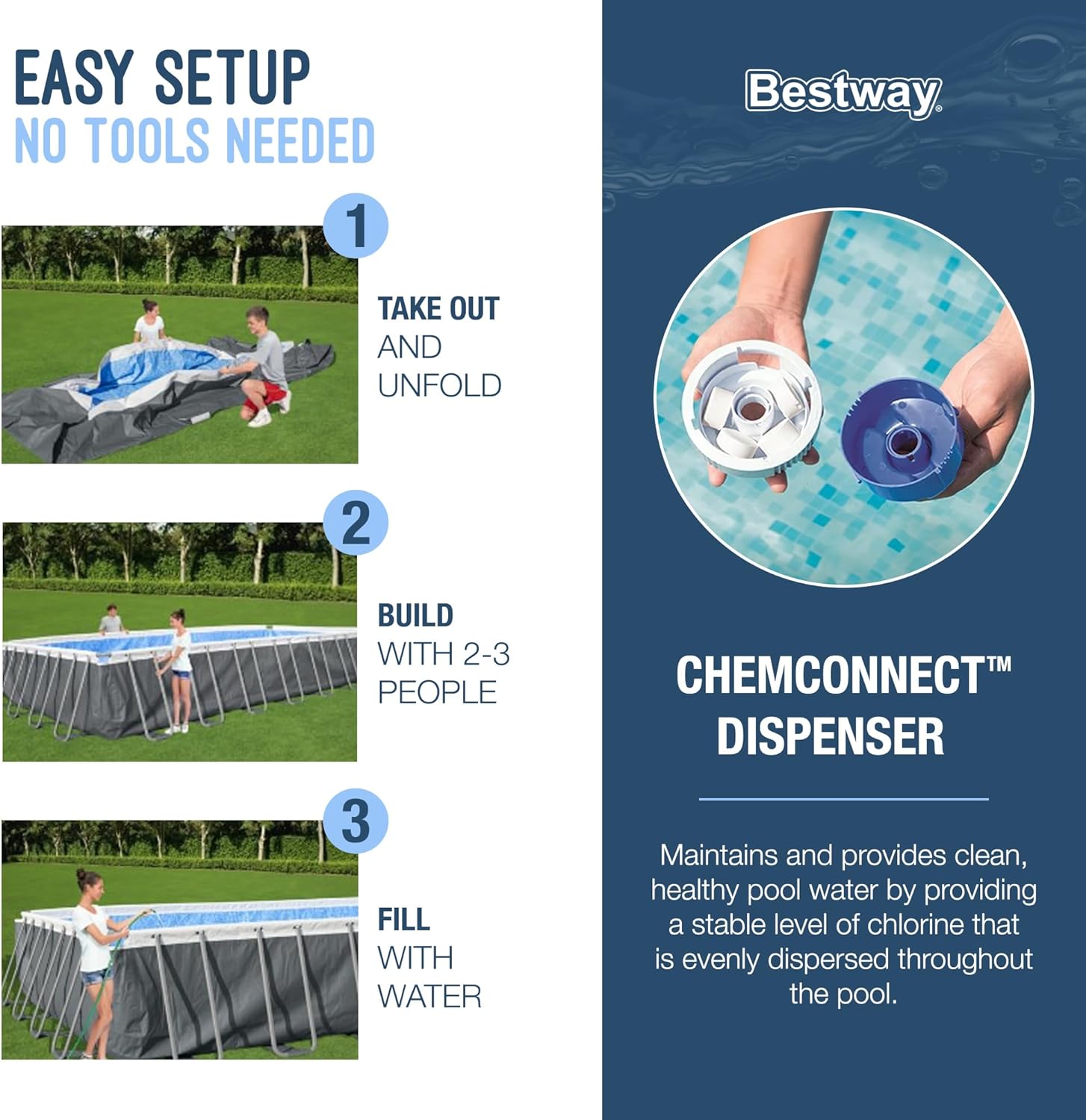Power Steel 14' x 8'2" x 39.5" Oval Above Ground Pool Set | Includes 530gal Filter Pump, Ladder, ChemConnect Dispener wourant