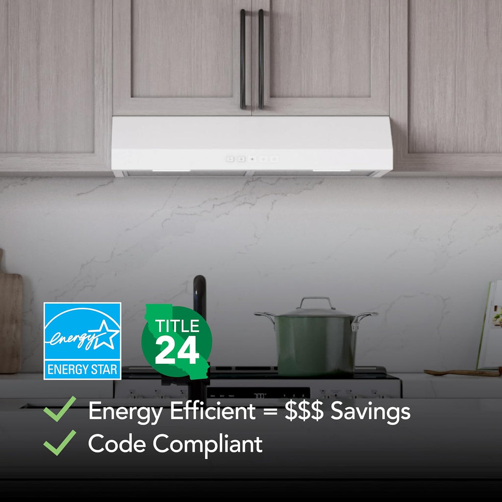 Broan-NuTone Three-Speed Glacier Undercabinet Range Hood with LED Light, ADA Compliant wourant