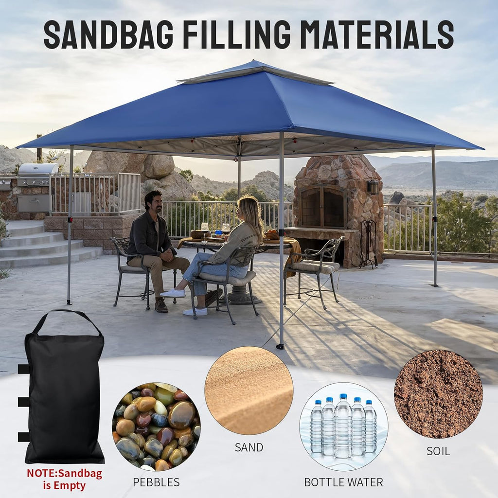 CROWN SHADES 13x13 Pop Up Gazebo, Canopy Tent, Gazebos on Clearance - Outdoor Gazebo for Backyard & Patio Furniture - Carpa Pop Up Tent with Wheeled STO-N-Go Cover Bag (White) wourant