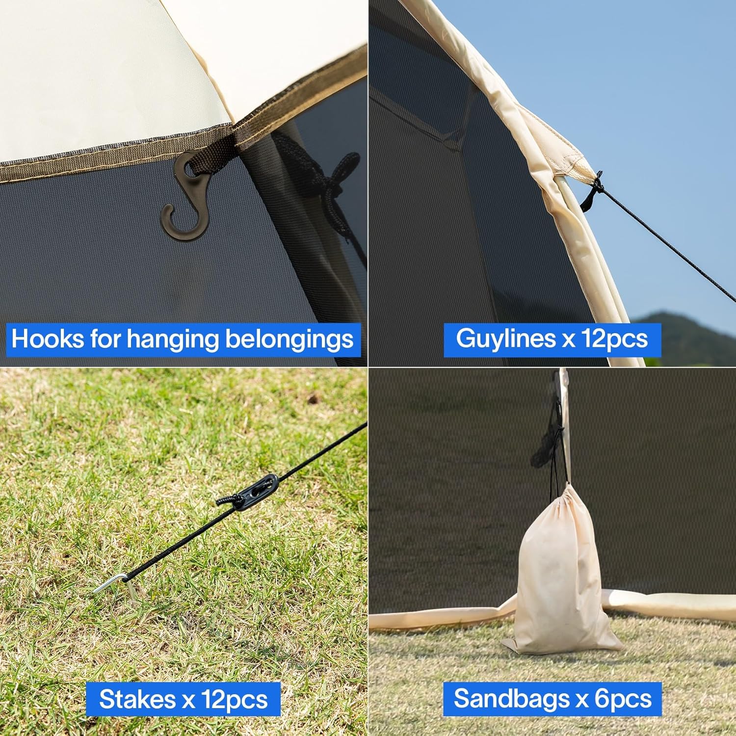 Alvantor Screen House Gazebo, 6-10-15 Person Pop Up Igloo Screened Canopy Tent with Mosquito Netting Sides, Instant UV Resistant Sun Shelter for Garden, Patio, Backyard wourant