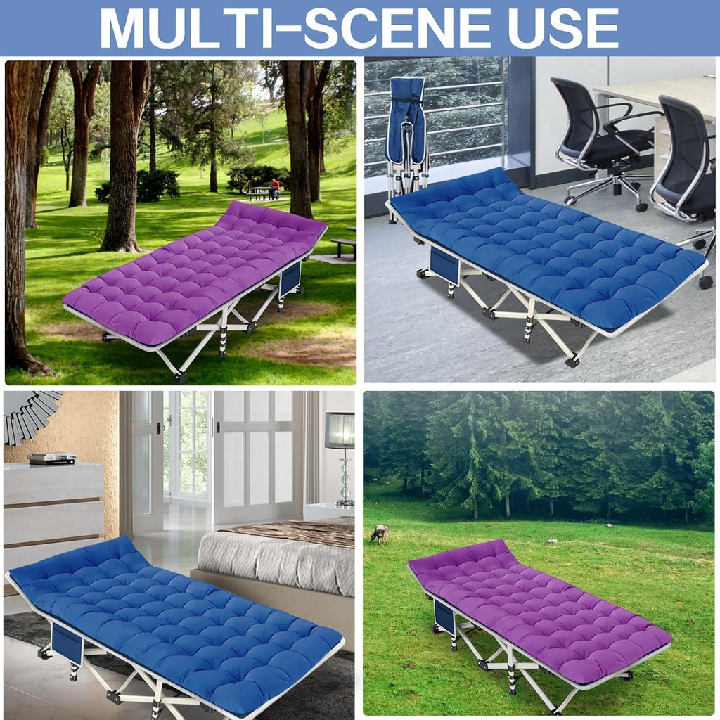 2-pack camping cots with mattresses, comfortable sleeping beds, adult camping cots, 2-person folding beds, heavy-duty sleeping beds wourant