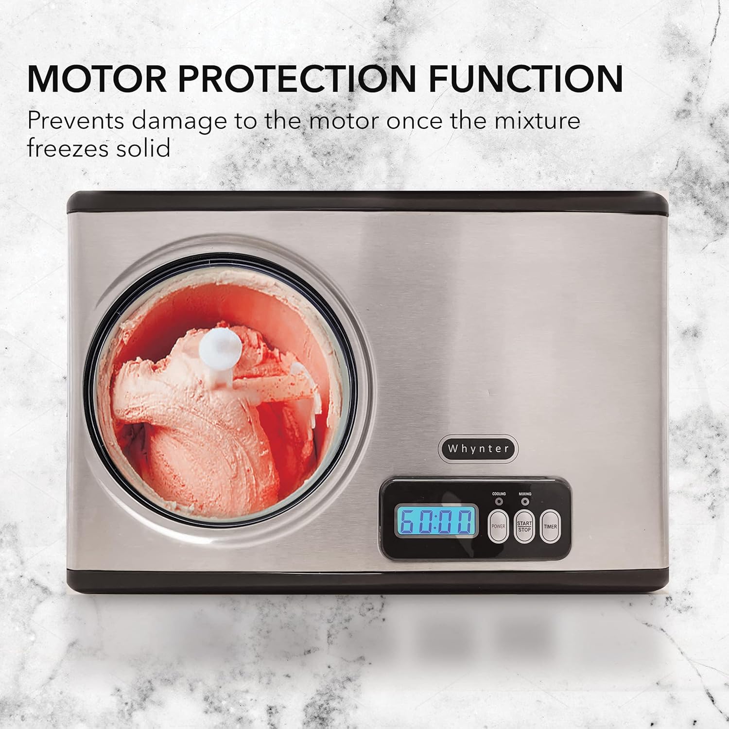 Whynter ICR-300SS 0.5-Quart Stainless Steel Rolled Ice Cream Maker With Compressor wourant