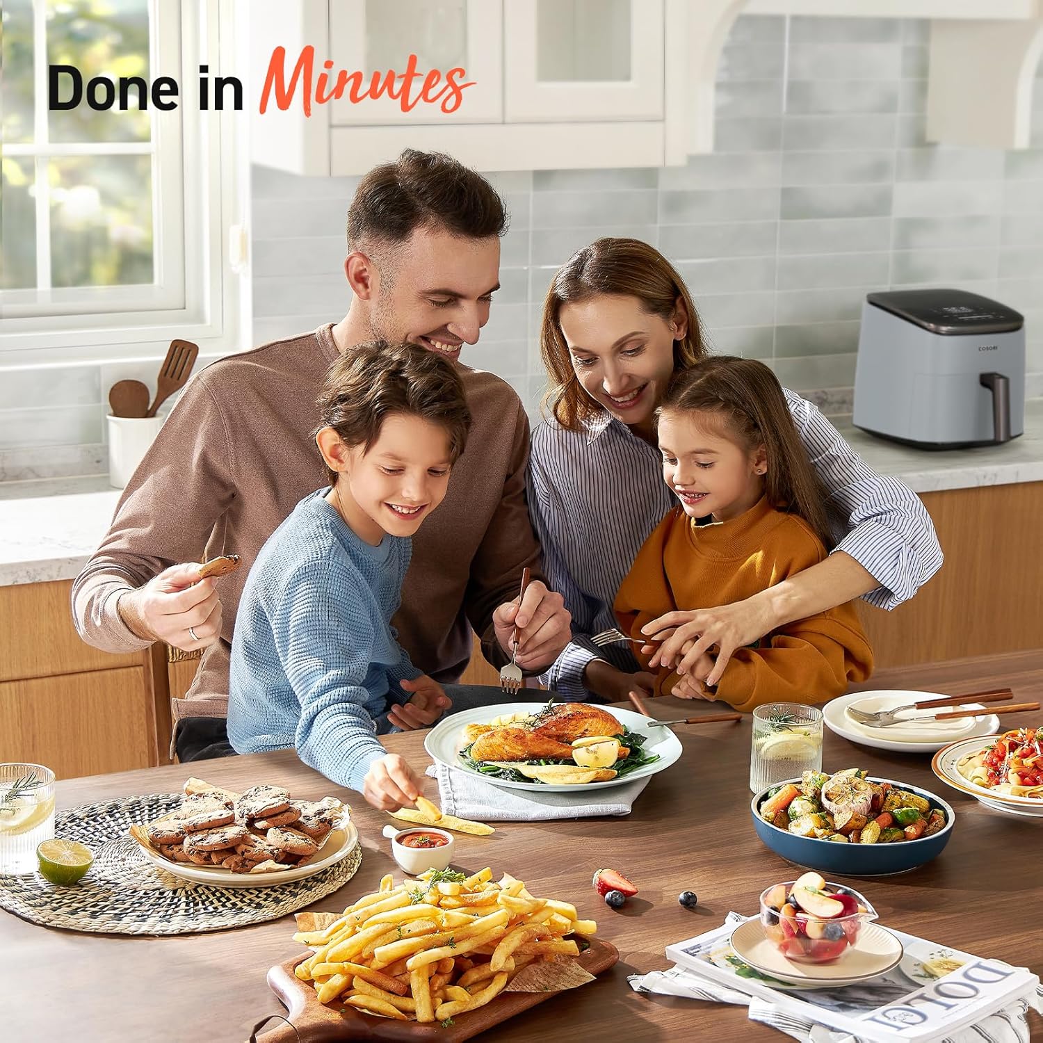 COSORI Air Fryer 9-in-1 Compact & Large 6-Qt Fast Turbo Modes Precise Heat for Even Results wourant