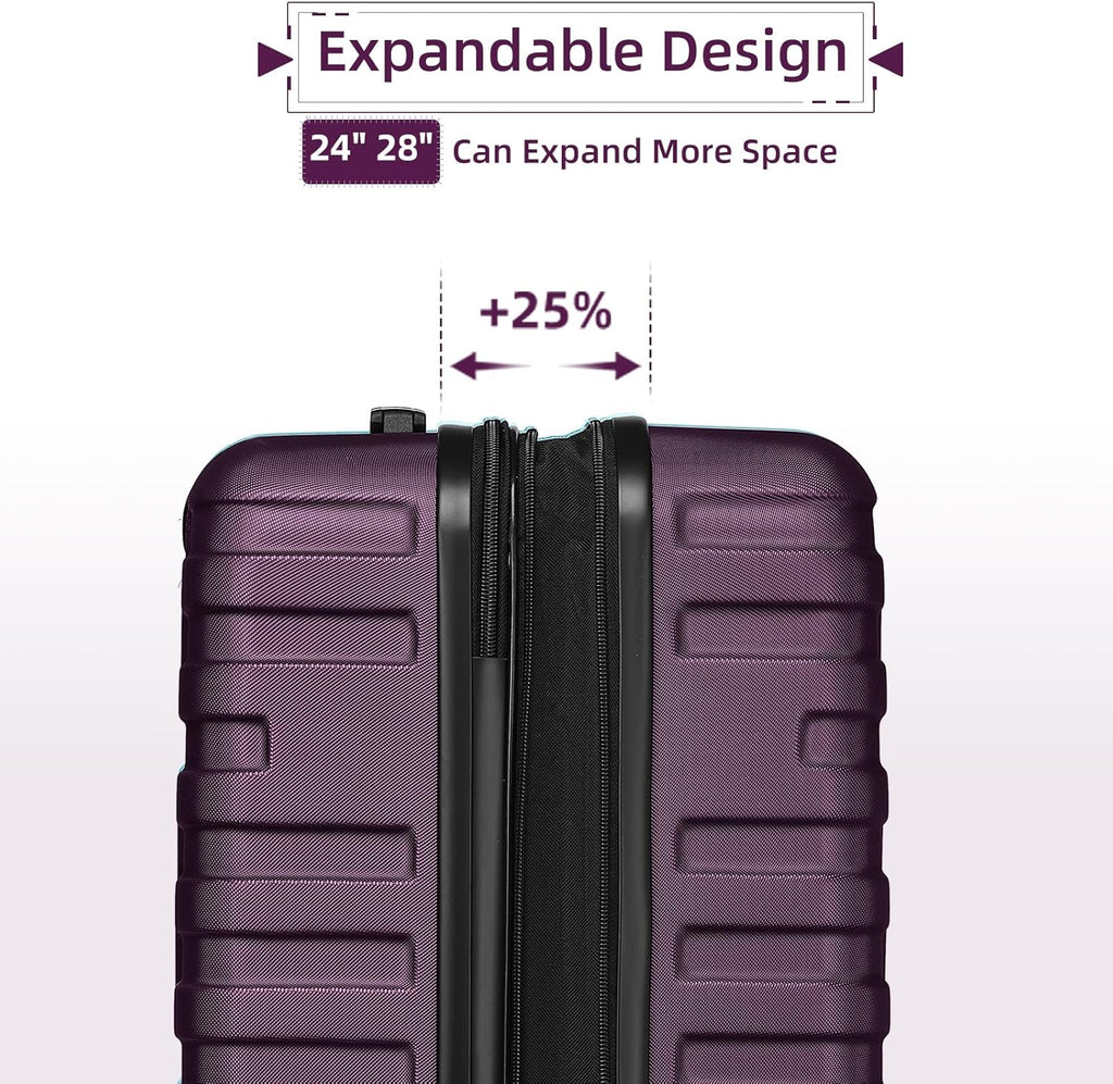 Luggage 6-piece hardshell expandable suitcase lightweight travel carry-on luggage set wourant