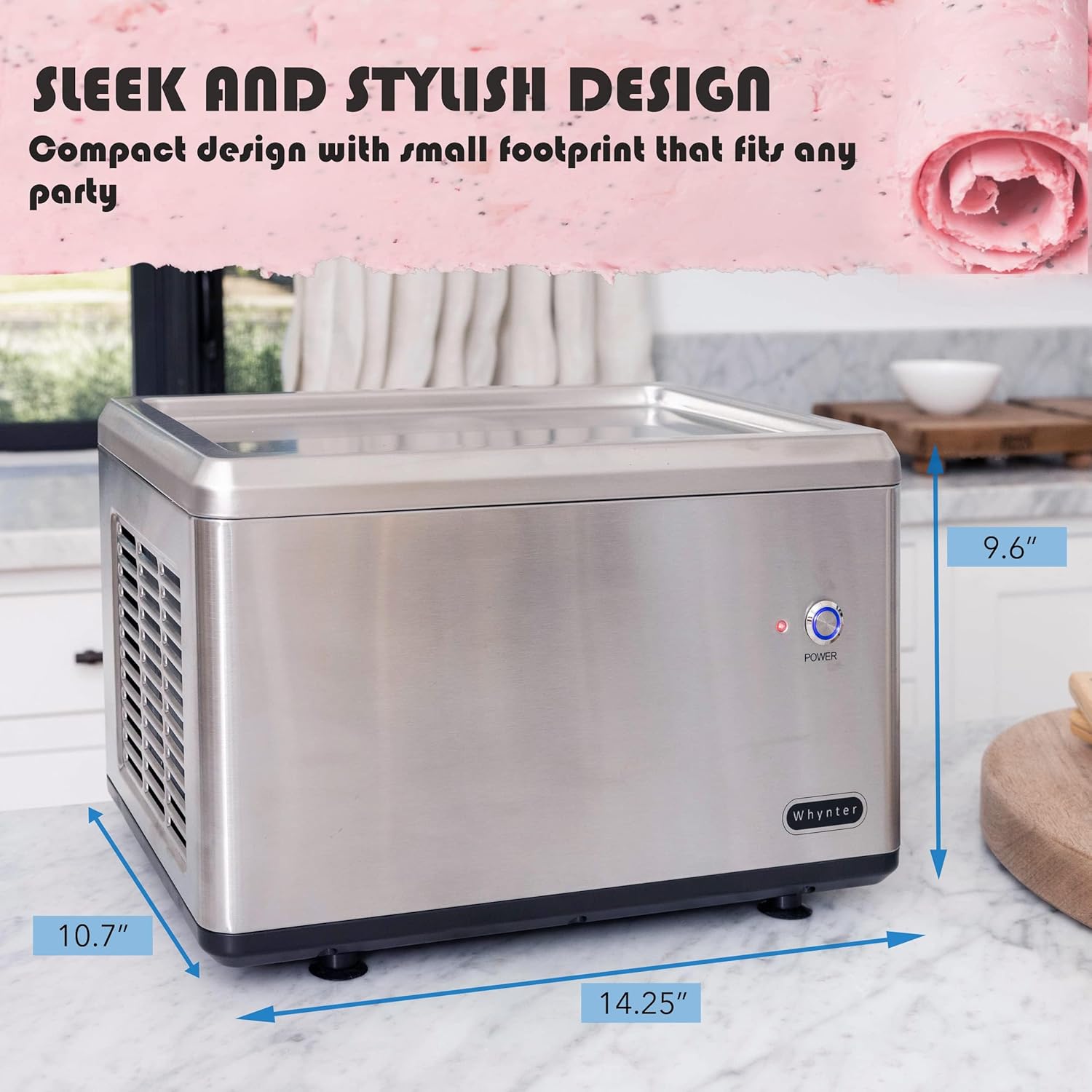 Whynter ICR-300SS 0.5-Quart Stainless Steel Rolled Ice Cream Maker With Compressor wourant