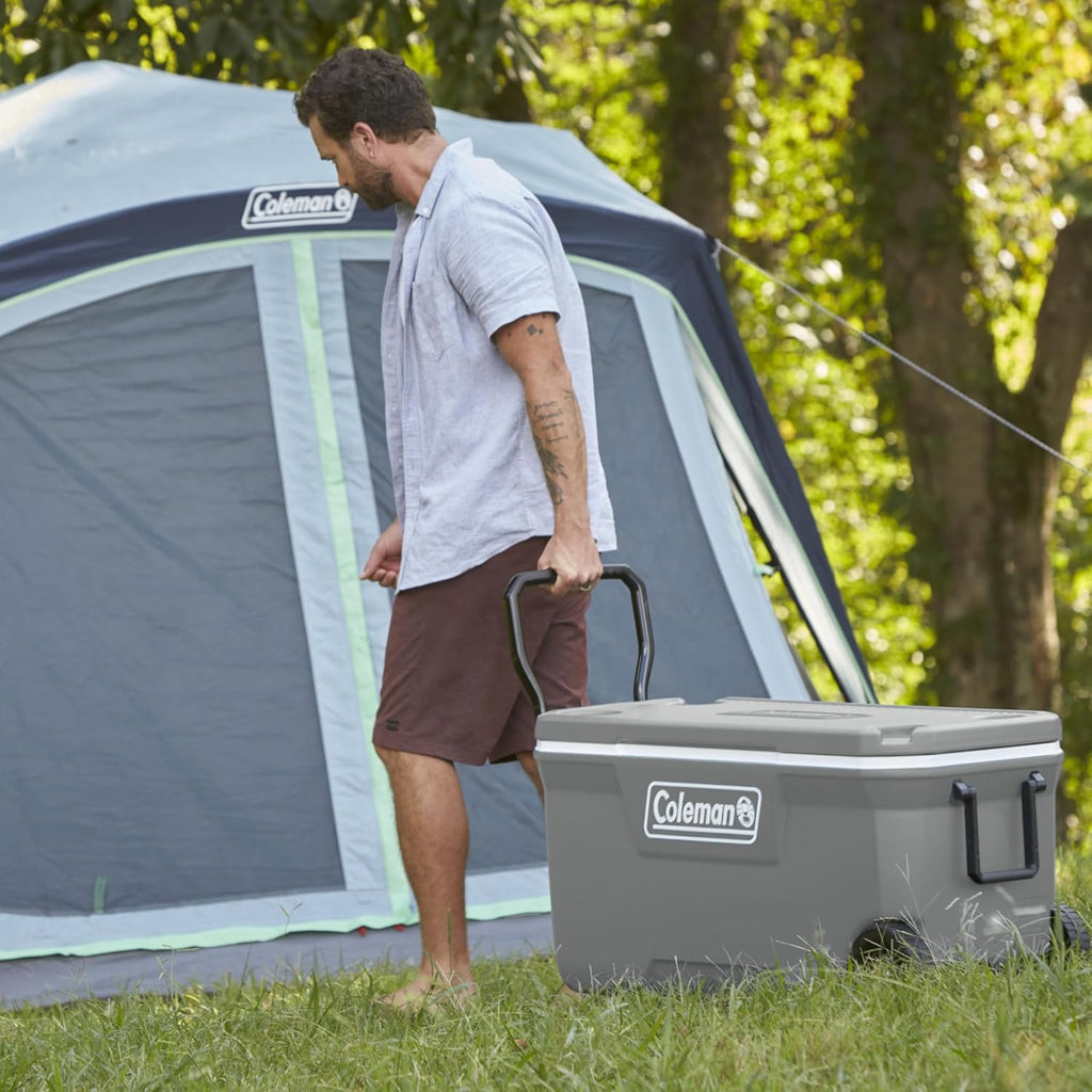Coleman Insulated Portable Rolling Cooler with Wheels, Leak-Proof Outdoor Hard Cooler, Keeps Ice for Up to 5 Days, 100 Quart wourant