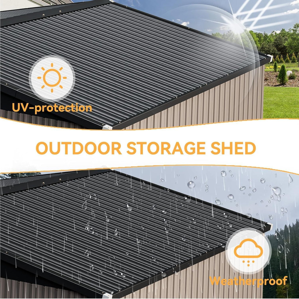 Aoxun 6.2x4 FT Shed Outdoor Storage Shed Metal Garden Shed Slooping Roof Tool Shed Bike Shed wourant