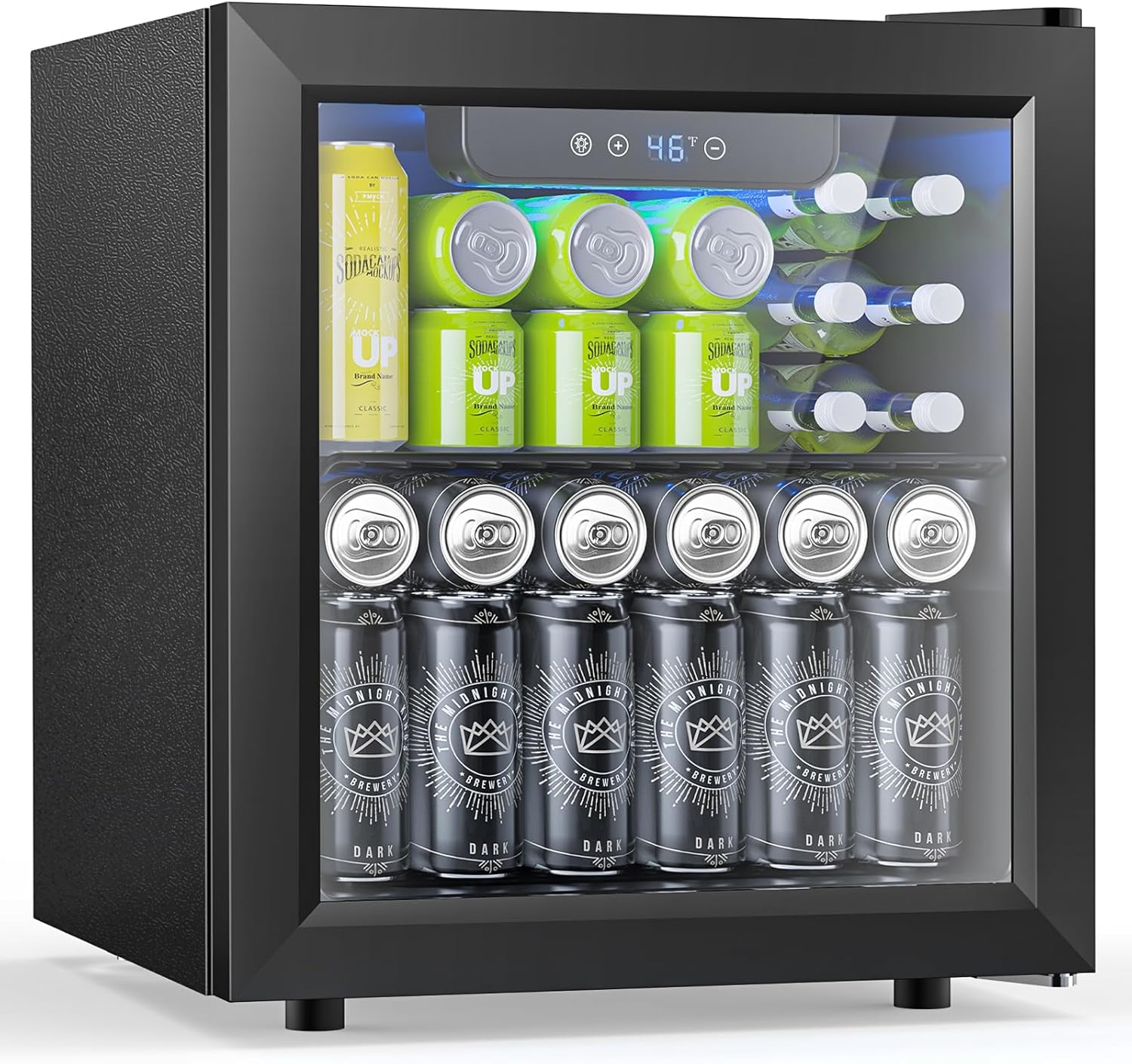Electactic Mini Fridge 130 Can Beverage Refrigerator Cooler 3.2 Cu.Ft Drink Fridge wourant