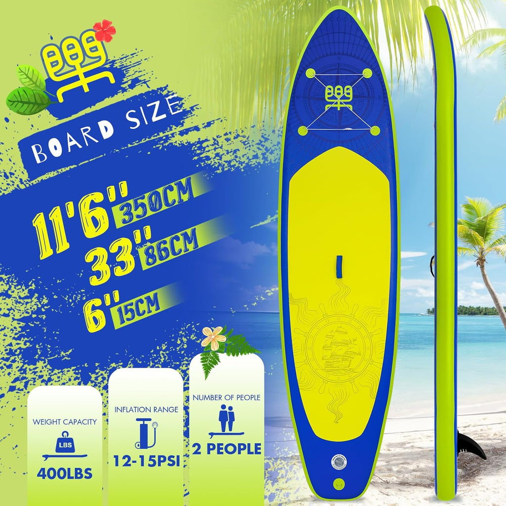 FunWater Inflatable Stand Up Paddle Board with Premium SUP Paddle Accessories, Non-Slip EVA Deck, 11'/10'6' Paddle wourant