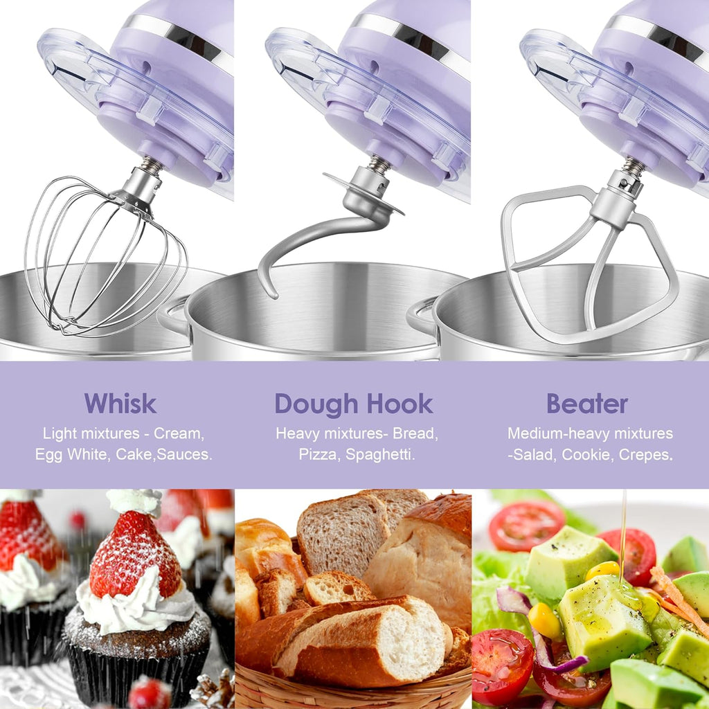 Aucma Stand Mixer,6.5-QT 660W 6-Speed Tilt-Head Food Mixer, Kitchen Electric Mixer with Dough Hook wourant