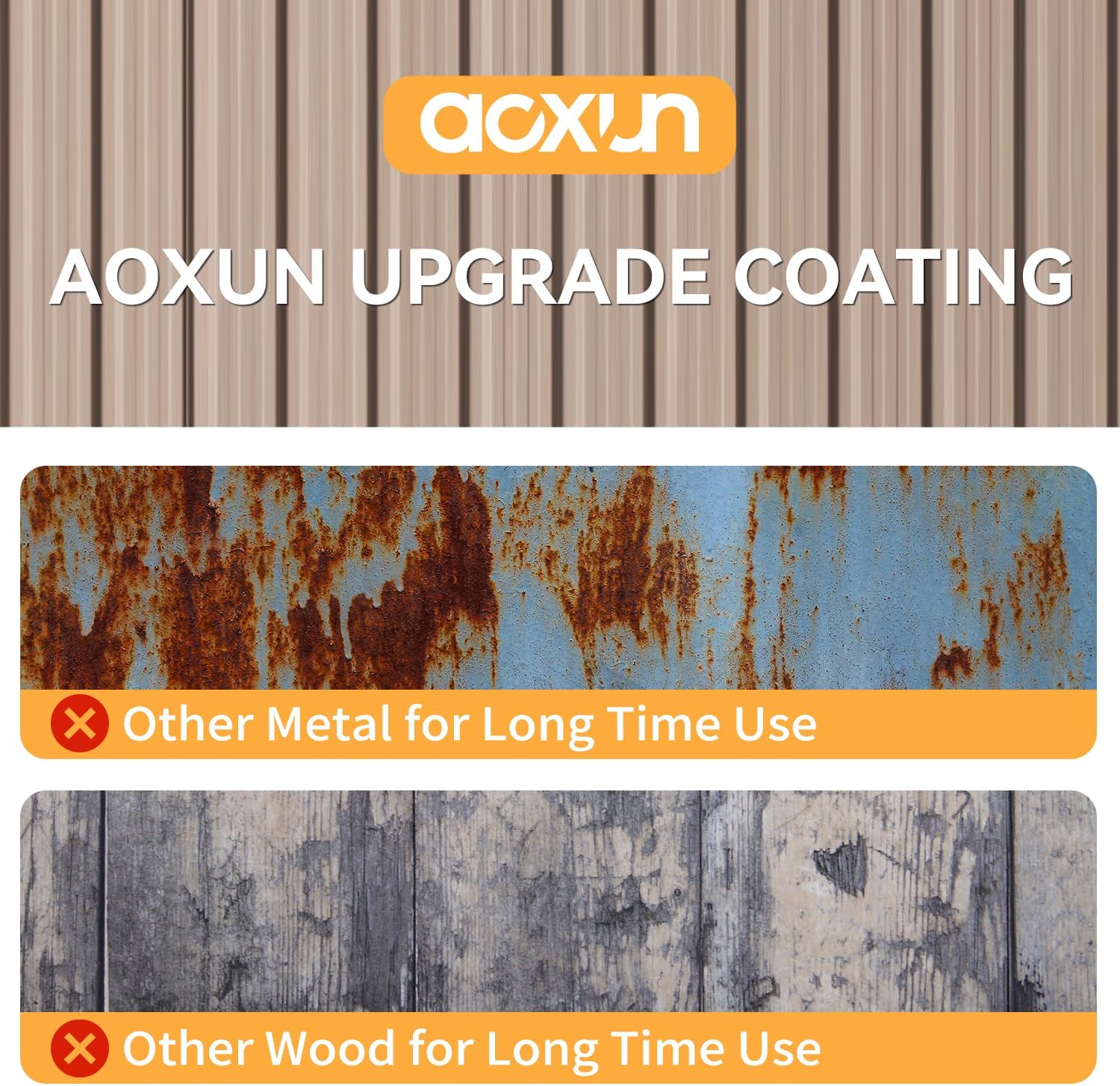 Aoxun 6.2x4 FT Shed Outdoor Storage Shed Metal Garden Shed Slooping Roof Tool Shed Bike Shed wourant